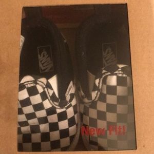 Checkered slip on vans